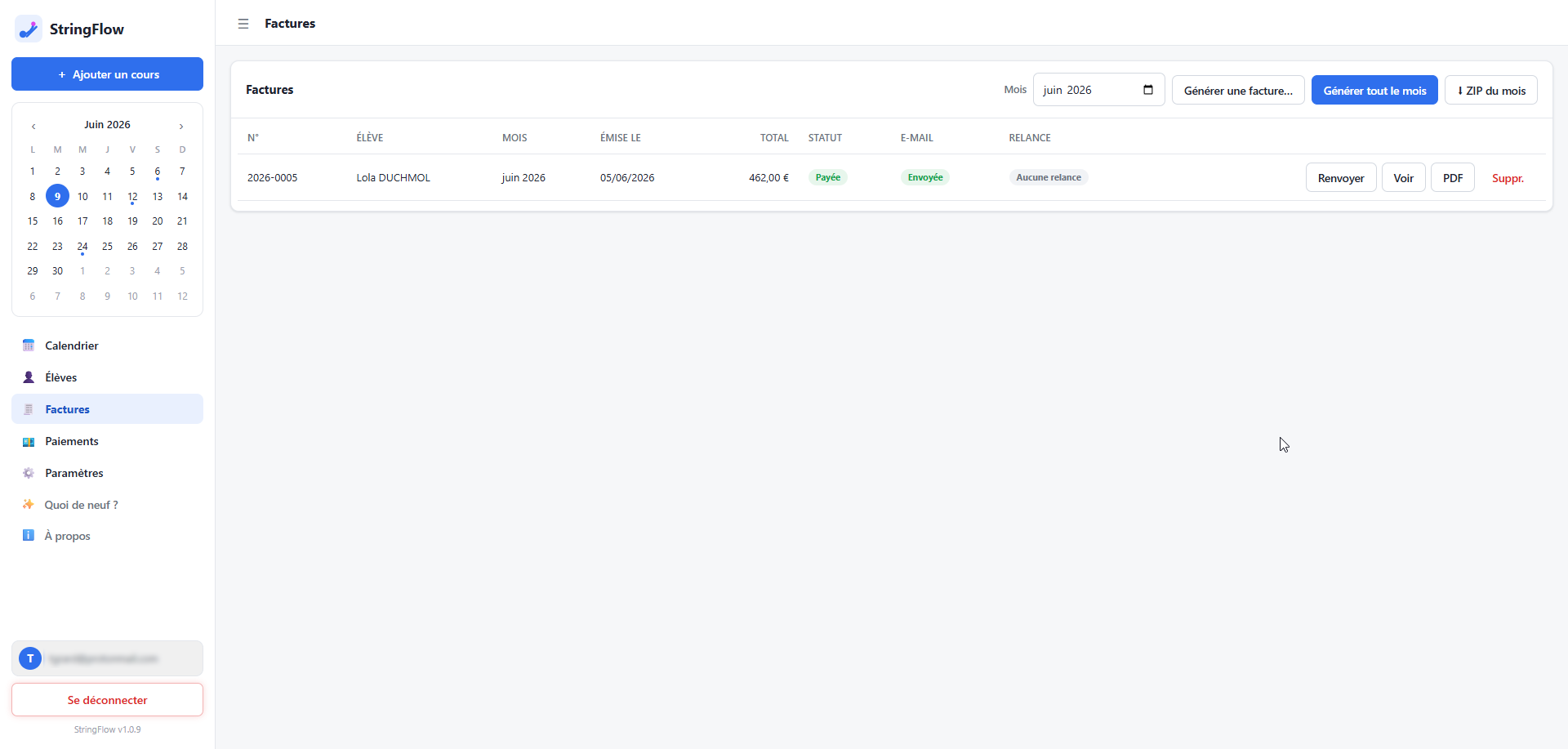 Gestion des factures StringFlow